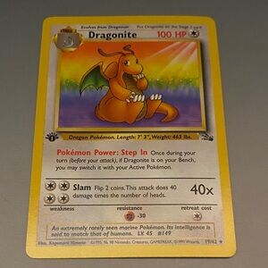 Pokemon Dragonite Fossil 19/62 Non-Holo 1st Edition Rare